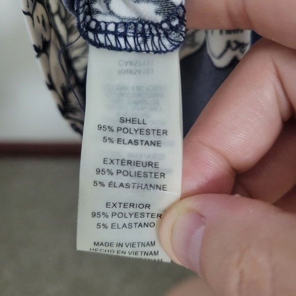 Vince Camuto Navy Floral Wrap Dress, Size 12 - Picture 4 of 5